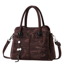 Stitched Work Bag With Decorative-Coffee (20cm