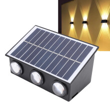 Solar-LED-Wandleuchte 1800 mAh 14,2 x 9 x 7 cm 6-LED Warmweiß