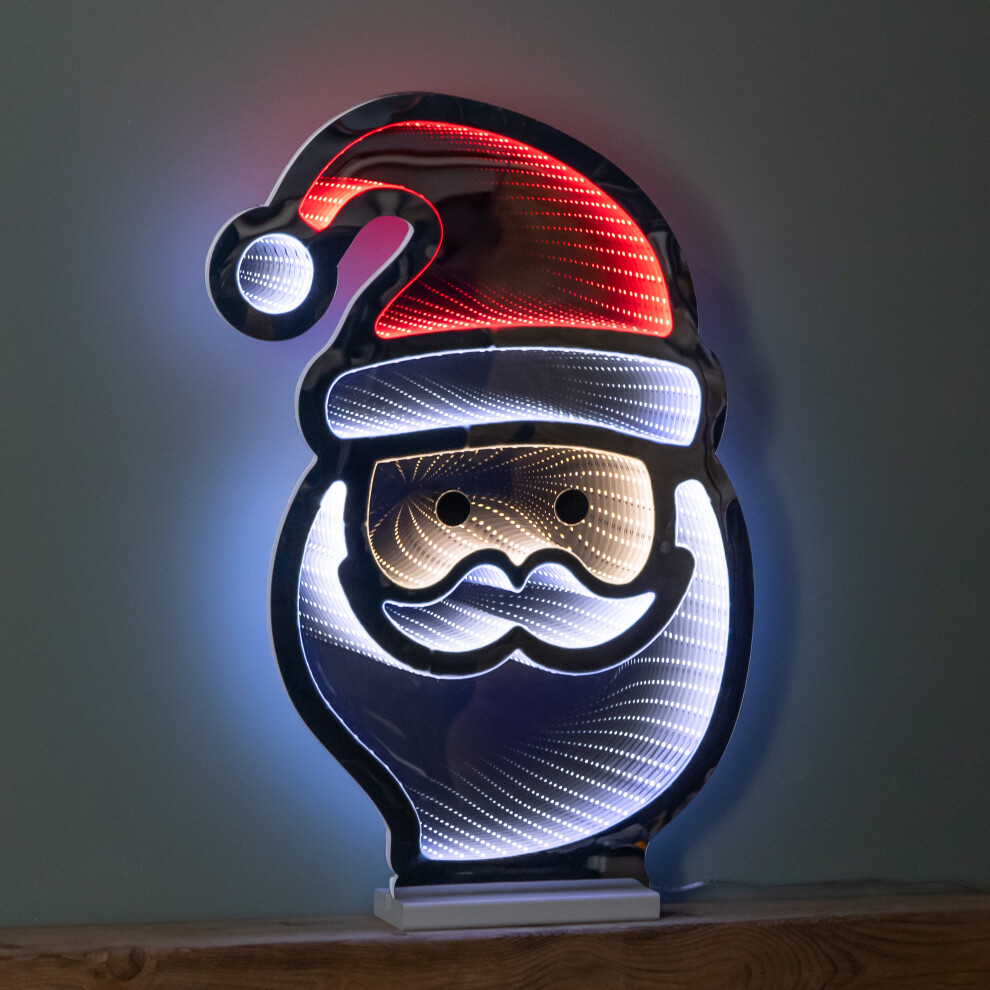 Samuel Alexander 60Cm Up Christmas Santa Infinity With Leds On Wooden Base Light