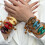 Trendy verstelbare armband van hars met-turkoois. 6