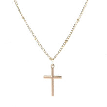 (Gold) Cross Necklace 14k Gold Plated Pendant Necklace For Men And Women