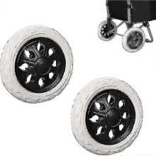 2 Pieces Replacement Rubber Shopping Cart Wheels, Plastic Trolley Wheels with Foam, Black Hot Design Trolley Wheel, for Shopping Trolleys, Trolleys, N