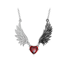 Elegant Angel Devil Wing Heart Pendant Necklace Neck Chain For
