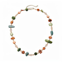 Stylish Multicolor Beaded Collarbone Necklace Handmade Jewelry