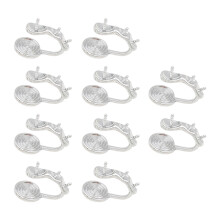 Fashionable U Shape Ear Clip Pearls Embellishment-White gold