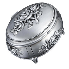 Sturdy Alloy Jewelry Box With Interior Protects-Ancient Tin