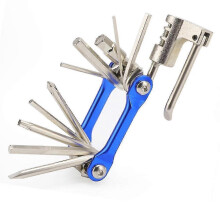 11 In 1 Multifunctional Bike Repair Tool, Portable Foldable Bicycle Repair Tool, Mini Stainless-steel Bike Repair Maintenance Tool Kit, Blue