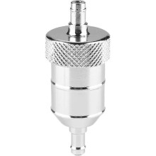 Replacement Motorcycle Oil Filter, Universal 8mm Aluminum Motorcycle Gasoline Filter Gasoline Filter Cleaner (1pcs-silver)