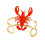 Adjustable Red Lobster Bracelet And Rings Crafted From Long-A 1