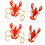 Adjustable Red Lobster Bracelet And Rings Crafted From Long-A 2