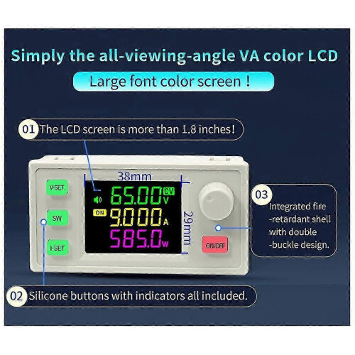 New XY6509X CNC Adjustable DC Power Supply Constant Voltage Constant Current Maintenance 65V 9A 585W Step-Down Module 1