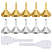 10 Pack Small Metal Funnel with 2 Pack Mini Pipette Mini Funnels for Filling Small Bottles Small Funnel