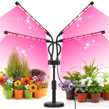 LED-täyden spektrin kasvivalo sisäkasveille – LED-kasvivalo vihanneksille, yrteille ja kukille, 4-päinen kasvulamppu, ihanteellinen taimill