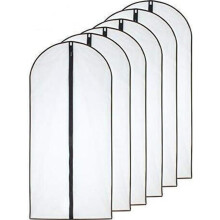 Motsäkra klädpåsar 60 cm x 120 cm (6-pack) Svarta sidor Andningsbara genomskinliga klädpåsar med lång dragkedja för vinterjackor, jacka