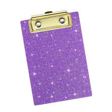 Glittering Acrylic Clipboard With Metal Clip For School-Purple