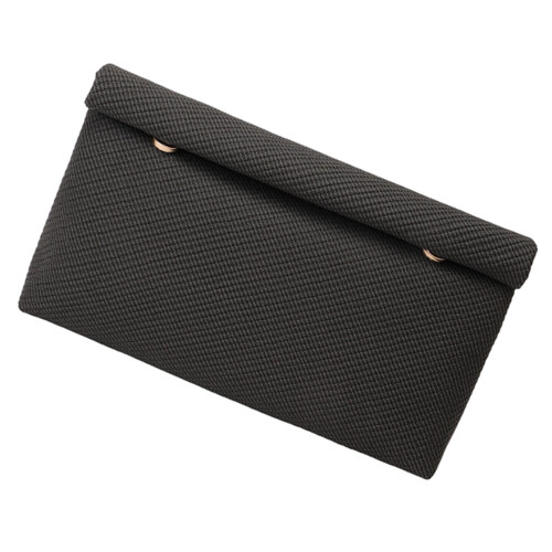 Moderne quadratische PU-Handtasche, stilvolle-Schwarz