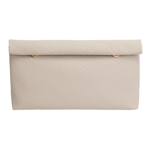 Modern Square Shaped PU Handbag Stylish Handheld Purse-White
