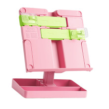 Folding Reading Stand with Page Clip Adjustable Plastic-Pink
