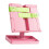 Folding Reading Stand with Page Clip Adjustable Plastic-Pink 1
