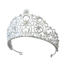 Romantics Wedding Hair Crown Queen Headband-fancy silver
