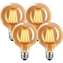 Lampadina vintage E27 dimmerabile 4W G80, lampadina vintage E27 bianco caldo 2700K - confezione da 4