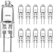 Lampadine alogene G4, 20W, attacco a spina 12V, luce bianca calda 2700K, 300LM, confezione da 10