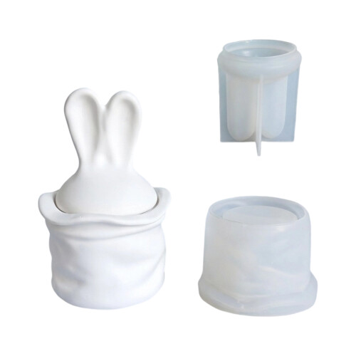 Moule en Silicone polyvalent sur le thème des lapins, pot