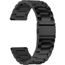 Cinturino in metallo per orologio da uomo e da donna, cinturino per smartwatch compatibile con cinturini da 20 mm, nero.