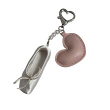 Chique kleine balletschoenen sleutelhanger met legering-Roze