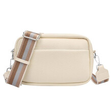 Women's Shoulder Bag - Small Handbags, Shoulder Bags with Adjustable Wide Shoulder Strap and Zipper Closure, Off-White
