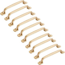Conjunto de 10 puxadores dourados para armários, 128 mm - Puxadores para móveis de cozinha e portas de guarda-roupa.