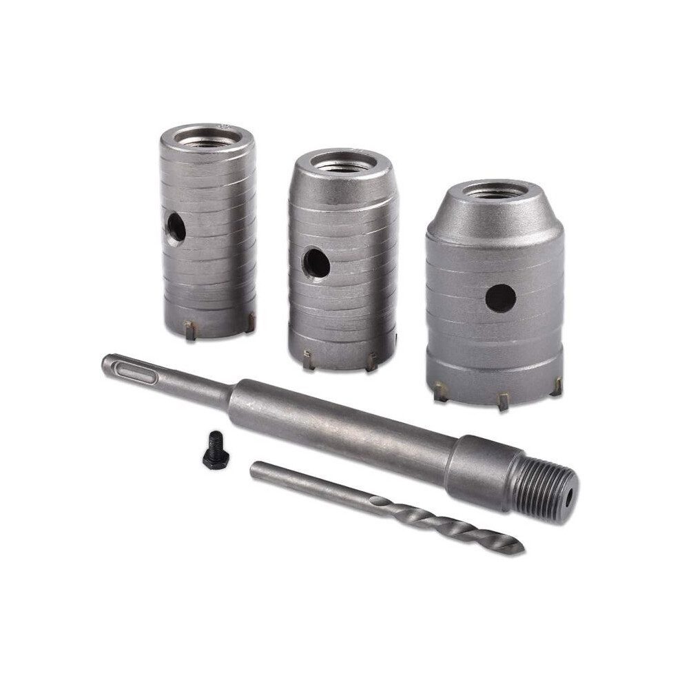 Hole Saw Set, Ã30Mm, 40Mm, 50Mm, Concrete Drill Bit 350Mm Sds Plus Extension Rod (Round Handle) 4871464298991