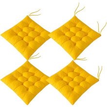 4 cuscini quadrati per sedie 40x40 cm, cuscini trapuntati per la decorazione della casa, comodi e colorati (4 gialli)