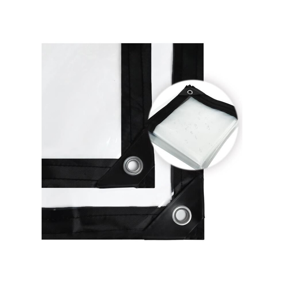 Transparent Waterproof Tarpaulin With Eyelets, Transparent Waterproof Tarpaulin, Made Of Weather-Resistant Polyethylene (3X4m) 4817237367136