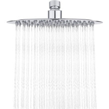 Round shower sprayer, stainless steel shower head, silver, 20 cm diameter