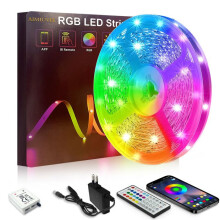 AIMIUVEI Bluetooth LED Strip - 20M - RGB - App and Remote Control - 320 LEDs