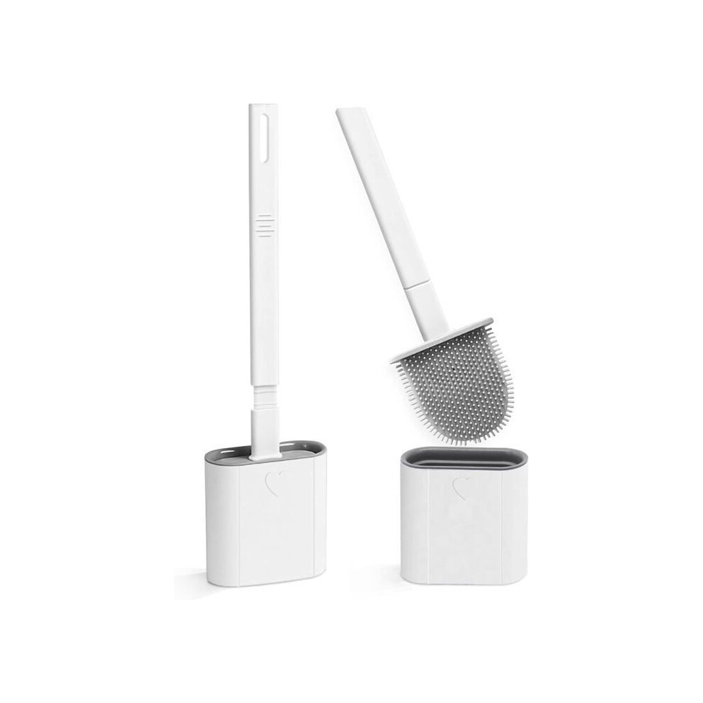 Set Of 2 Silicone Toilet Brushes And Holders For Bathroom, Toilet Brushes With Holders And Base 6131681376765