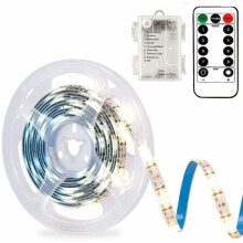 m lange, batteriebetriebene LED-Lichtleiste mit Fernbedienung, wasserdichte LED-Lichtleiste, 8 Modi, dimmbar (kaltweiß)