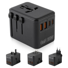 Adaptador de viagem universal - AIMIUVEI - PD25W - 2 x 25W USB-C - 2 x 18W USB-A - Compatível com mais de 180 países