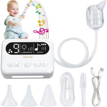 Aspiratore nasale elettrico per neonati AIMIUVEI, 3 ugelli, 9 livelli di aspirazione, con luce notturna e 10 melodie, ricaricabile tramite U