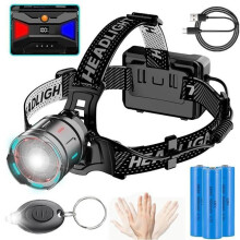 Εξαιρετικά ισχυρός φακός κεφαλής LED 100.000 Lumen - HYKJSIDE - Επαναφορτιζόμενος φακός κεφ