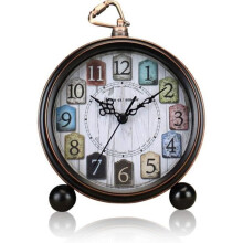 HYKJside 5-inch Retro Metal Alarm Clock - Precise and Silent Quartz Movement - Battery Operated - Multicolor