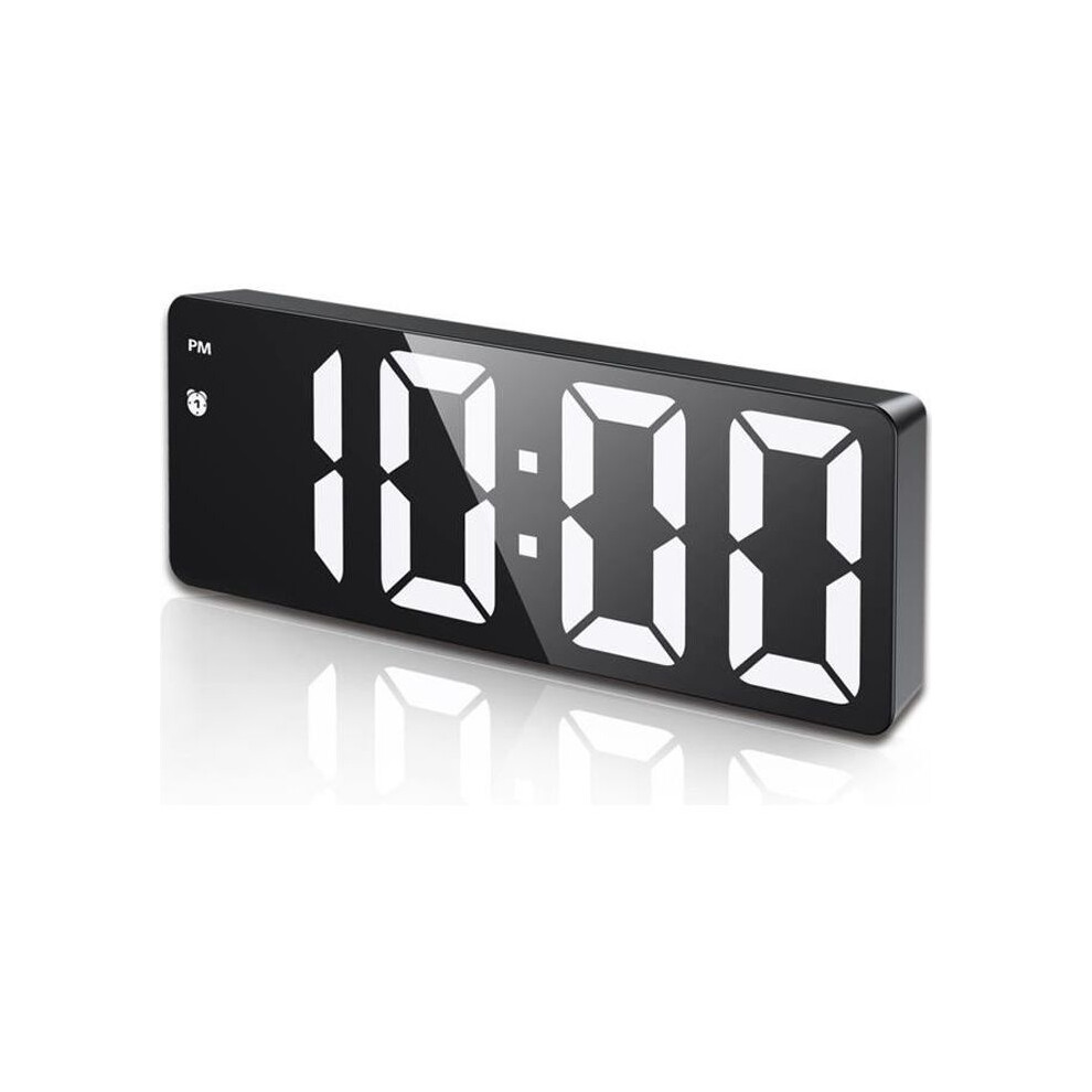 Digital Alarm Clock, Led Alarm Clock With Snooze Function, Adjustable Brightness, With Daytime Mode (Black) Black
