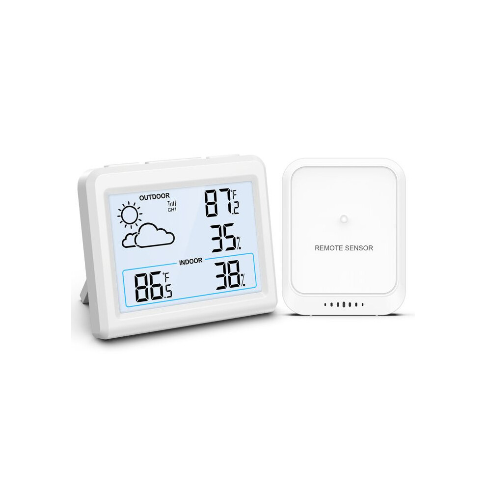 Wireless Weather Station, Indoor/Outdoor Digital Thermometer Hygrometer With Sensors, Electronic Thermo-Hygrometer 3761598385746