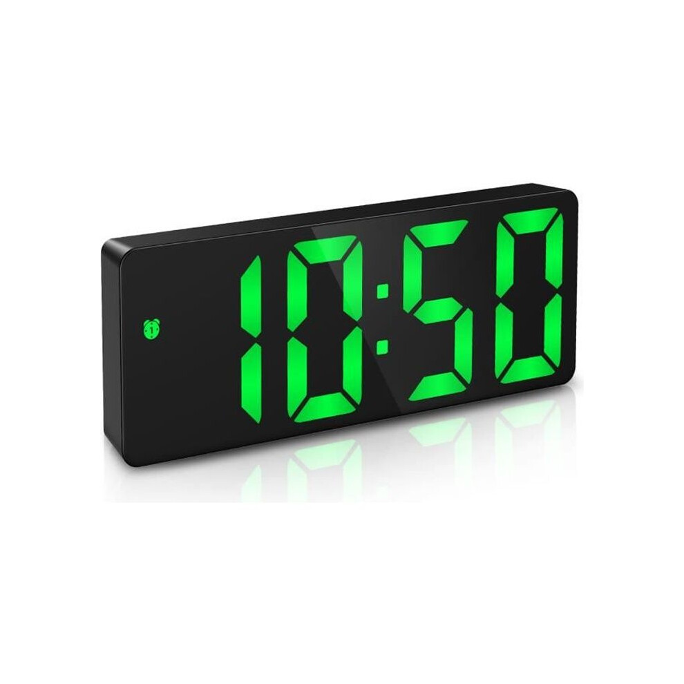 Digital Alarm Clock - Oria - Snooze Function And Adjustable Brightness - Green