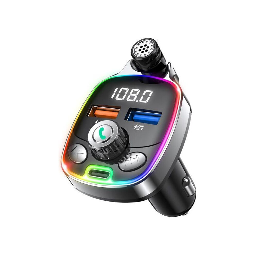 Car Bluetooth Fm Transmitter, Bluetooth 5.0 Car Adapter, Usb/Pd/Type-C, Bluetooth/U Disk/Tf Card Playback 4223278295909