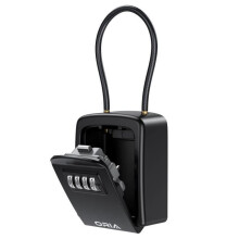 Cassetta portachiavi con serratura a combinazione, custodia sicura per chiavi di accesso selezionate, cassaforte a combinazione - Nera