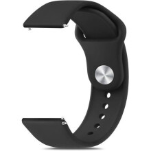 20 mm breites Silikon-Uhrenarmband, Schnellwechselarmband mit Edelstahlknopf. Schwarz.