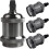 Vintage E27 lamp socket, retro Edison pendant lamp, solid ceramic adapter, black pearl socket, 4 pieces 1