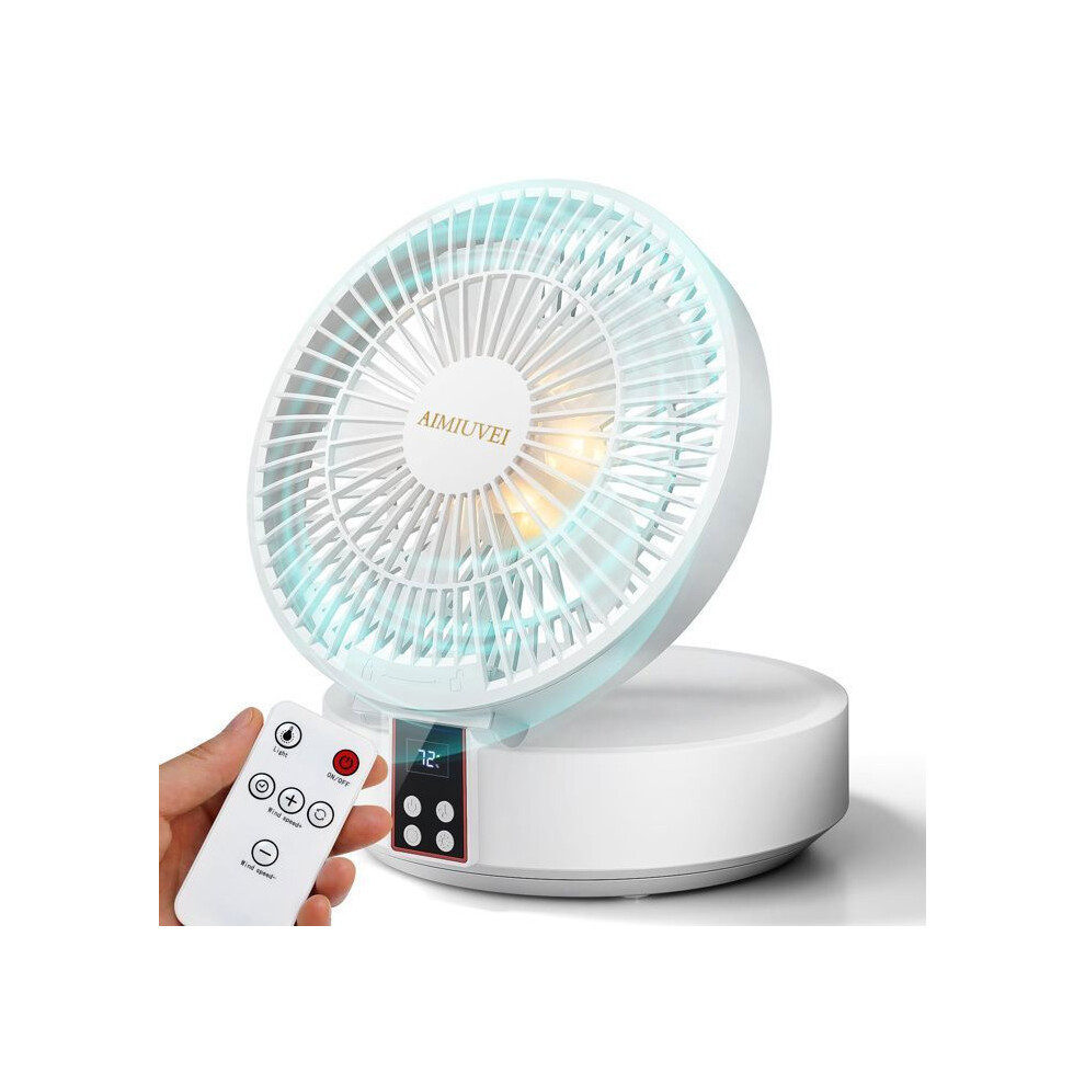 Aimiuvei Silent Desk Fan - Portable - 120 Oscillation - 3 Speeds - Remote Control 7683718136716